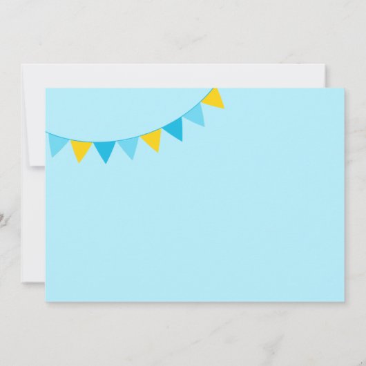 Blue Rubber Duck 3 foto Verjaardag Uitnodiging (Achterkant)