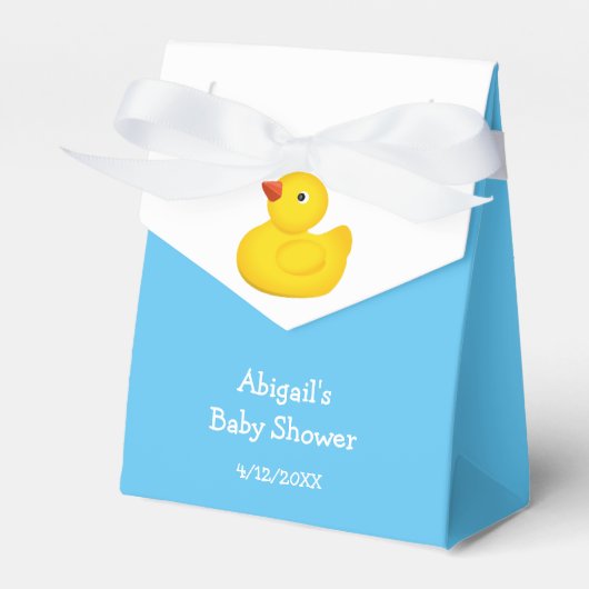 Blue Rubber Duck Baby shower gepersonaliseerd Bedankdoosjes (Voorkant Zijde)