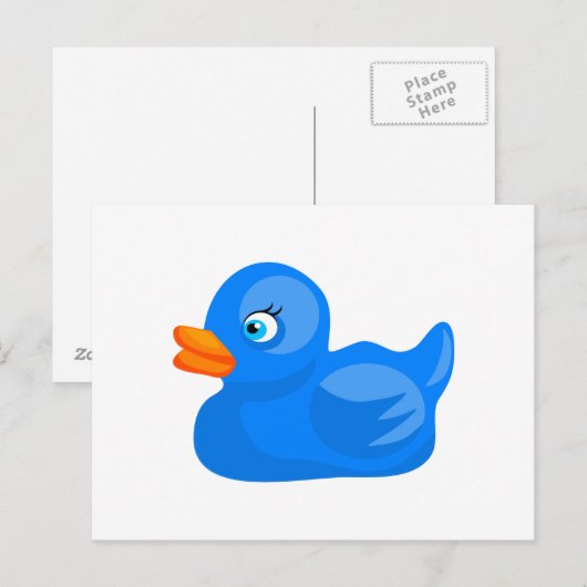 Blue Rubber Duck Briefkaart (Voorkant / Achterkant)