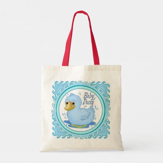 Blue Rubber Duck Canvas tas (Achterkant)