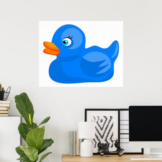 Blue Rubber Duck Poster (Thuiskantoor)