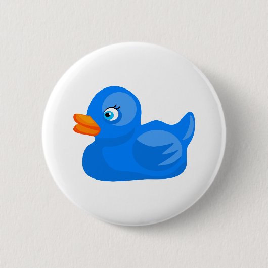 Blue Rubber Duck Ronde Button 5,7 Cm (Voorkant)