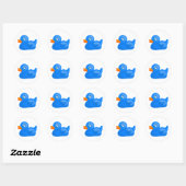 Blue Rubber Duck Ronde Sticker (Vel)