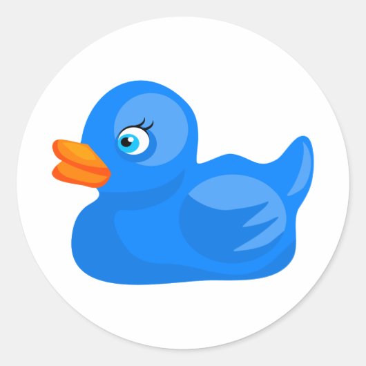 Blue Rubber Duck Ronde Sticker (Voorkant)