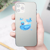Blue  Rubber Ducks Sticker (Telefoon)
