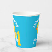 Blue Rubber Ducky Je bent de eerste verjaardag Papieren Bekers (Rechts)