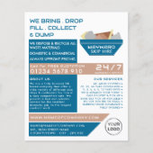 Blue Rubbish Skip Design, Skip/Dumpster Company Flyer (Voorkant)