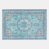 Blue Rug Pattern Inpakpapier Vel (Voorkant 2)