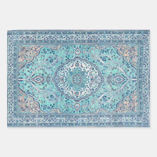 Blue Rug Pattern Inpakpapier Vel (Voorkant)