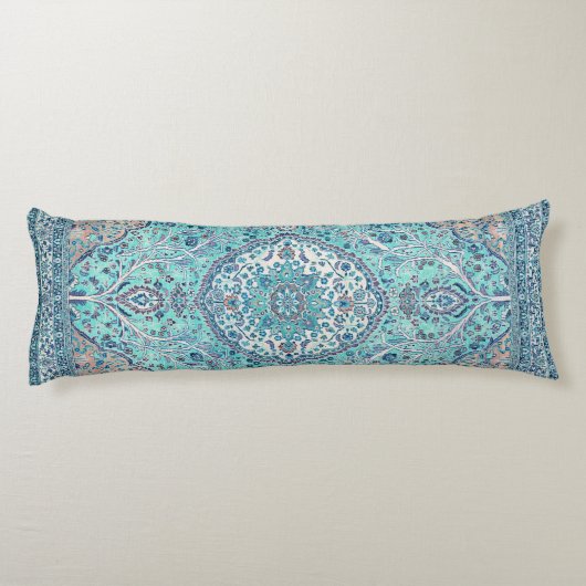  Blue Rug Pattern Lichaamskussen (Achterkant)