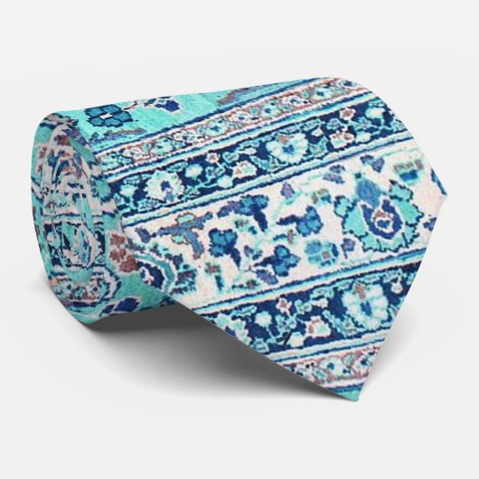 Blue Rug Pattern Stropdas (Opgerold)