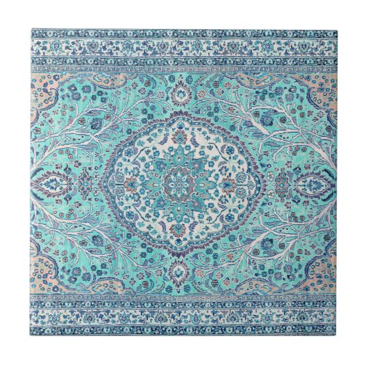  Blue Rug Pattern Tegeltje (Voorkant)