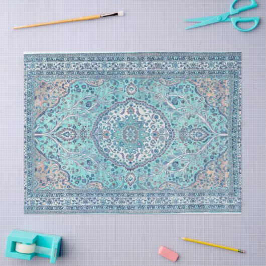 Blue Rug Pattern Tissuepapier (Craft)