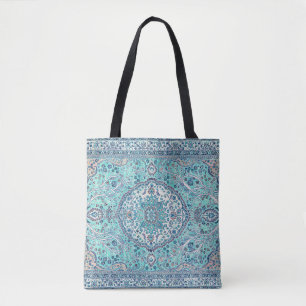 Blue Rug Pattern Tote Bag