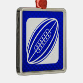 Blue Rugby Metalen Ornament (Rechts)