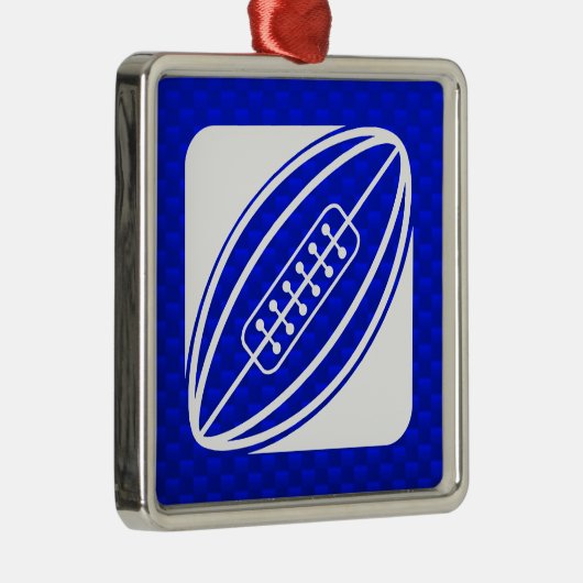 Blue Rugby Metalen Ornament (Rechts)