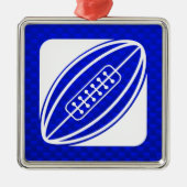 Blue Rugby Metalen Ornament (Voorkant)