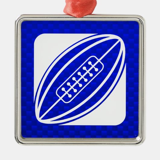 Blue Rugby Metalen Ornament (Voorkant)