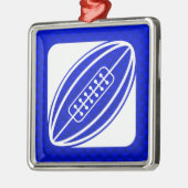Blue Rugby Metalen Ornament (Links)