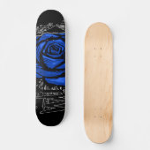 Blue Rugged Rose Graffiti Art • Urban Street Persoonlijk Skateboard (Voorkant)