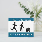 Blue Run. Lopen. Wanhoop. Pictogram Silhouet Briefkaart (Staand voorkant)