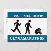 Blue Run. Lopen. Wanhoop. Pictogram Silhouet Briefkaart (Voorkant / Achterkant)