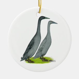 Blue Runner Ducks Keramisch Ornament