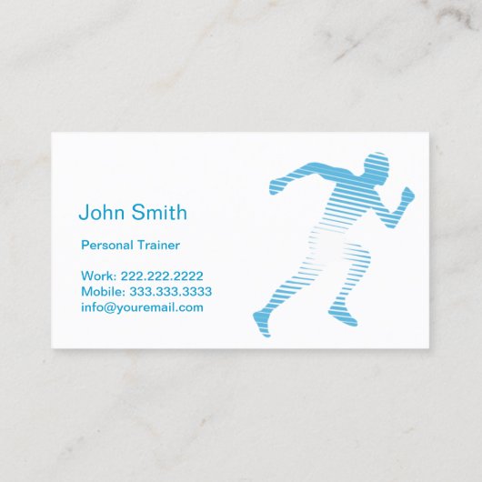 Blue Runner Fitness/Workout Visitekaartje (Achterkant)