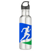 Blue Runner Logo Persoonlijk Waterfles (Voorkant)