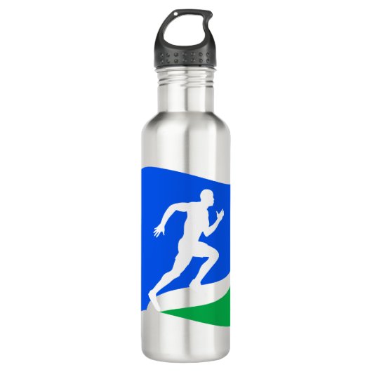 Blue Runner Logo Persoonlijk Waterfles (Voorkant)