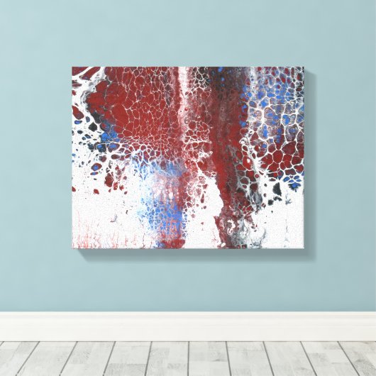 Blue Rust Acrylic Abstract Canvas Afdruk (Insitu (Houten vloer))