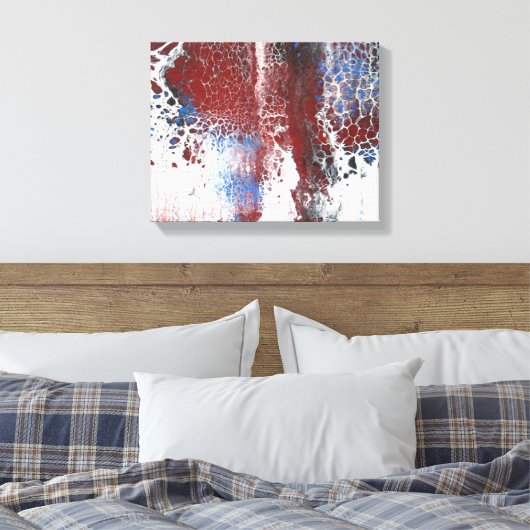 Blue Rust Acrylic Abstract Canvas Afdruk (Insitu (Slaapkamer))