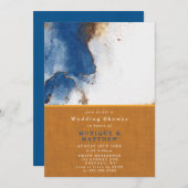 Blue Rust Copper Agate Wedding Shower Invite (Voorkant / Achterkant)