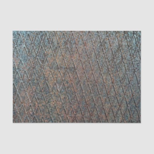 Blue Rusted Diamond Metal Pattern Tissuepapier (Voorkant)