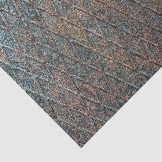 Blue Rusted Diamond Metal Pattern Tissuepapier (Detail)