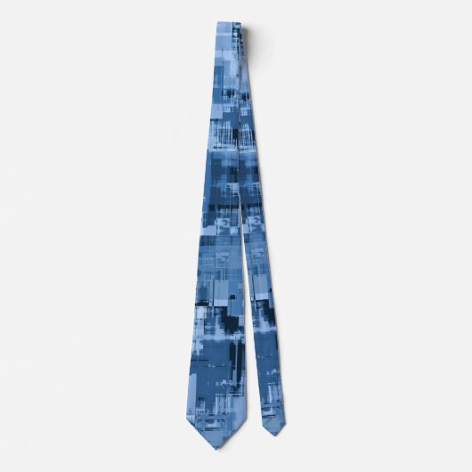 Blue Rustic Abstract Pattern Stropdas (Voorkant)