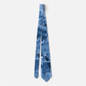 Blue Rustic Abstract Pattern Stropdas (Achterkant)