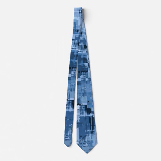 Blue Rustic Abstract Pattern Stropdas (Achterkant)
