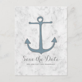 Blue Rustic Anchor Save the Date Briefkaart