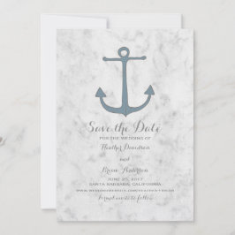 Blue Rustic Anchor Save the Date Invite