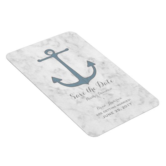 Blue Rustic Anchor Save the Date Magneet (Rechterzijde)
