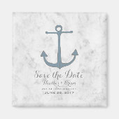 Blue Rustic Anchor Save the Date Magneet (Voorkant)