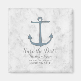 Blue Rustic Anchor Save the Date Magneet