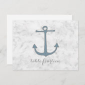 Blue Rustic Anchor Table Number Briefkaart (Voorkant / Achterkant)