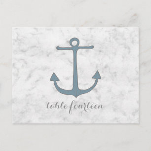 Blue Rustic Anchor Table Number Briefkaart