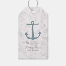 Blue Rustic Anchor Wedding Cadeaulabel