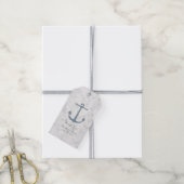 Blue Rustic Anchor Wedding Cadeaulabel (Met Touw)