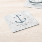 Blue Rustic Anchor Wedding Kartonnen Onderzetters (Schuin)