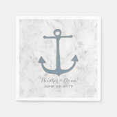 Blue Rustic Anchor Wedding Servetten (Voorkant)