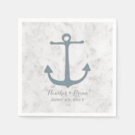 Blue Rustic Anchor Wedding Servetten